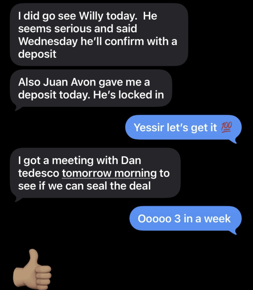 Client · 3 deals in a week
