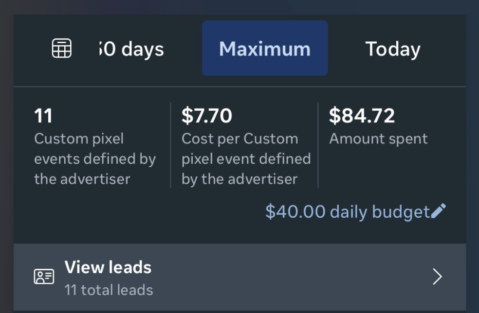 11 conversions · $7.70 CPA